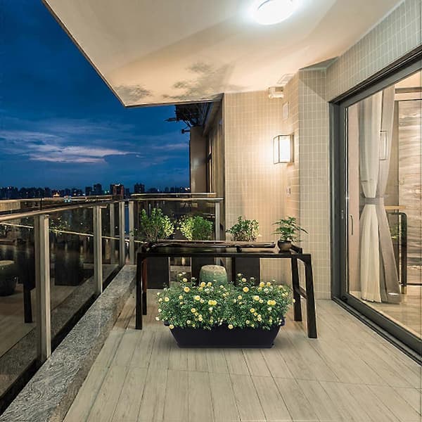 2 Set Lång Trädgård Planteringslåda Plast Blomkruka Blomlåda