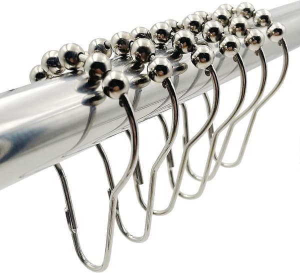 Duschdraperikrokar, 14-pack rostfria stålkulor duschdraperiringar för badrumsdraperistänger