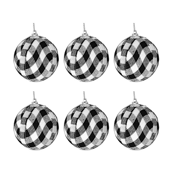 Pläd Ball Ornaments Juldekor Tyg inslagna bollar Xmas Holiday för heminredning