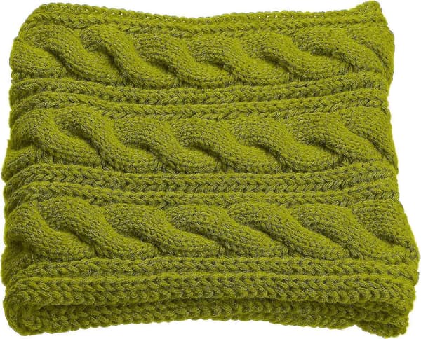 Dame Tyk Ribstrikket Vinter Infinity Circle Loop Halstørklæde Premium Twist Greenery Olive Green