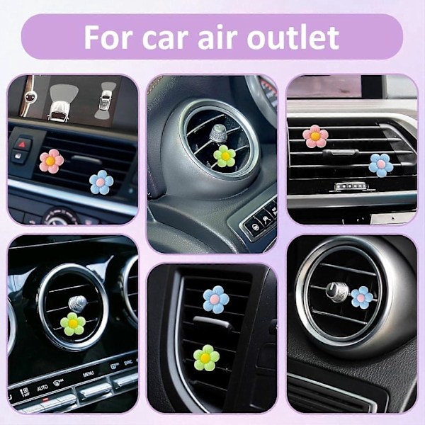 (Pinkki+Sininen+Violetti+Vihreä) 8 kpl Daisy Auton Ilmanraikastin Autotarvikkeet Auton Koriste Tarvikkeet Naisille Auton Sisustus
