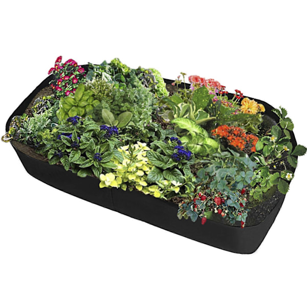 Ny Ankomst Tyg Upphöjd Planteringsbädd Trädgård Odla Väskor Växtbädd Rektangulär Planterare för Växter Blommor och Grönsaker