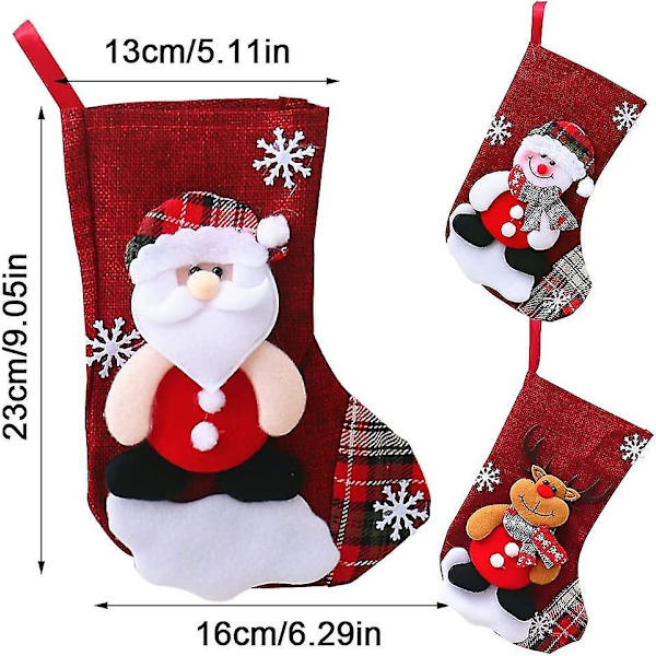 Christmas Deco strumpor, 4 delar Nol strumpor, Nol Bear, Pre Nol, grafiska renar & snögubbar, Chemine strumpor