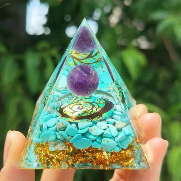 K Pyramide Ornamenter KrystalEnergi Generator Orgon Pyramide til E-Energi Beskyttelse Healing Meditati