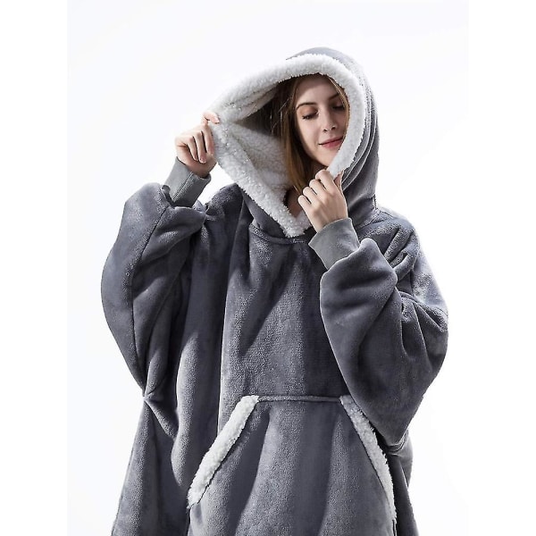 Oversized hoodies sweatshirt dam vinter hoodies fleece jätte tv-filt med ärmar Pullover oversize dam hoodies sweatshirts style 5