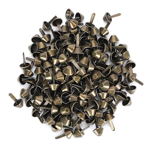 200 st Plattfot Nitar Antik Mässing DIY Läder Bagage Handväskor Hantverkstillbehör 12mm