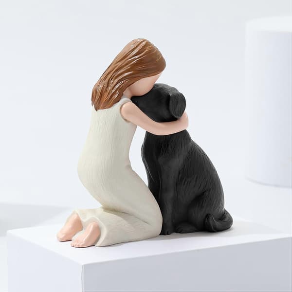 Sort Hund Figurer, Håndmalede Statuer, Mindeværdige Gaver til Hundeelskere
