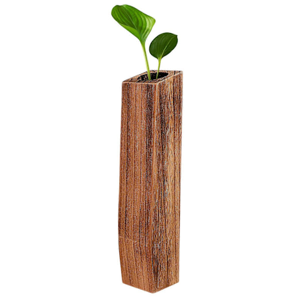 Wakauto Trevase Lekkasjesikker Håndlaget Plantepotter Dekorativ Blomsterpotte for Innendørs Hjemmekontor (Kaffe)