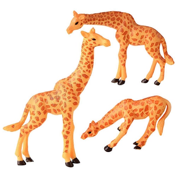 3 stk. Chic Girafffigur Dekorativt Giraffornament Nydelig Girafffigur Skrivebordsdekorasjon