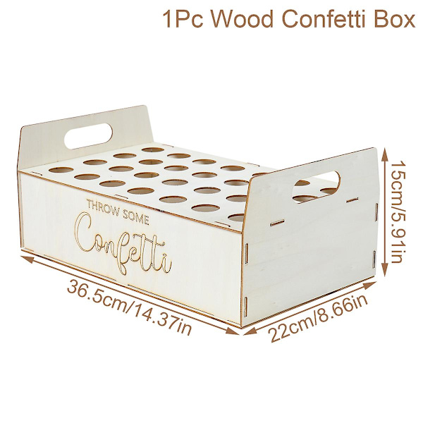 Bröllopskraftpappersbricka Konfettikon Stativ Boxbricka för bröllopsdekoration Blomkonfettikottar Rustik bröllopspappershållare Wood Confetti Box 1