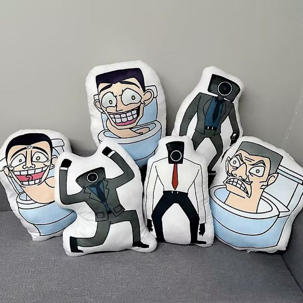 Skibidi Toalettkudde Docka Tecknad Anime Hot Game Kringutrustning Fyllda leksaker Kudde Kudde Pojkar Flickor Födelsedagsfest Present Skibidi toilet-C