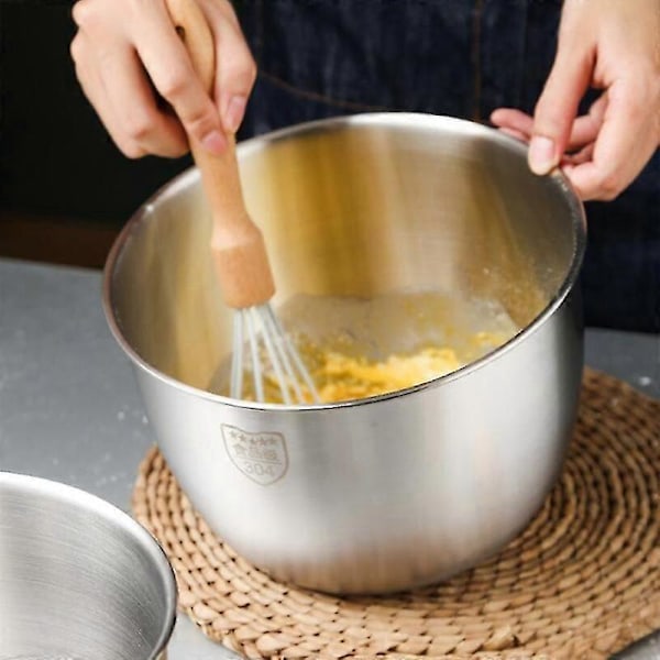 Køkken Rustfrit Stål 304 Blandeskål Dyb Design Madlavning Bage Kage Brød Salat Køkken Mixer B