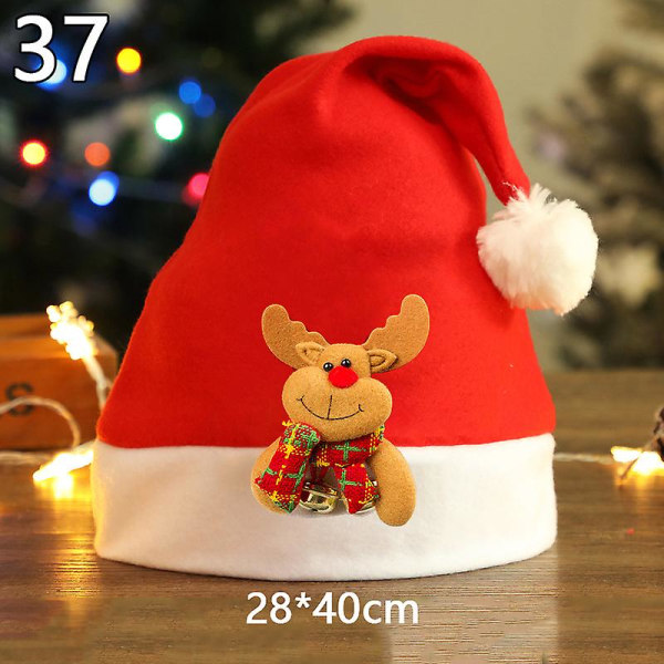 Nya julhattar Vuxna Barn Barn Kostym Jultomten Snögubbe Renfestival Hattprydnad till Navidad Nyårspresenter 37 28*40cm