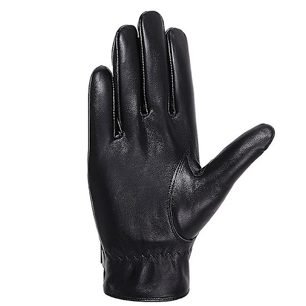 Evago Vintervarma plyschhandskar för män och kvinnor i äkta lammskinn Full Palm Touchscreen D FOR MEN L