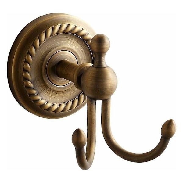 Dobbelt krog retro væg knagerække gul messing kobber antik bronze badeværelsestilbehør