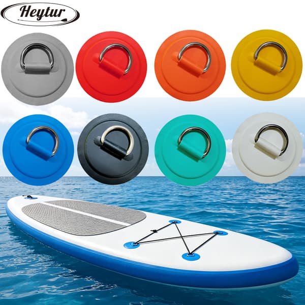 2-pak SUP Paddleboard Elastikrebspænder, 8 cm D-ringspænder i rustfrit stål, PVC Patchwork Oppustelig Båd/Kajak Tilbehør Yellow