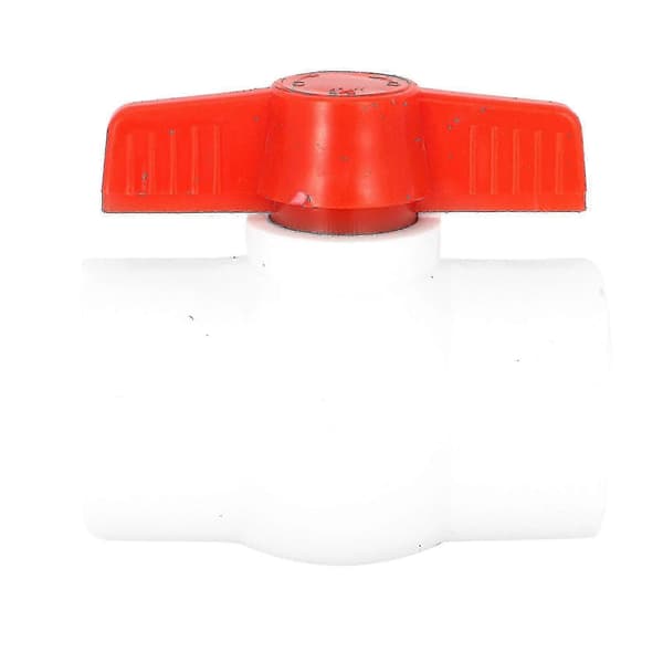 3x 50mm/2 tommer Slip-ender Vannkontroll PVC Kuleventil Hvit Rød