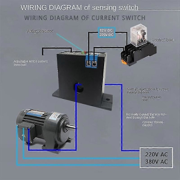 Strömgivare Brytare Induktion Relä AC Koppling Enhet Plc Signal Över Gräns Stängd AC 0.2-30A (