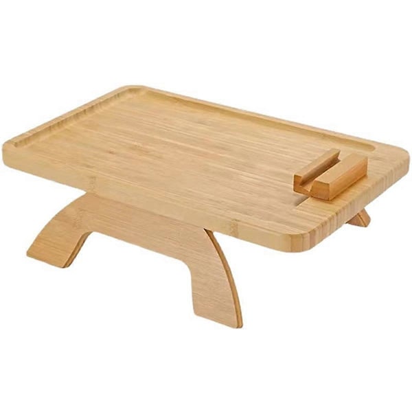 Sofa Clip-on Sidebord til Brede Sofaer Armlæn, Foldbart Sofabakke med 360° Roterende Telefonholder