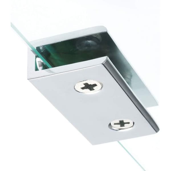 Glashyldeholder til 8-12 mm glas – Poleret rustfrit stål – Bæreevne op til 30 kg – Vægmonteret, 2 stk.