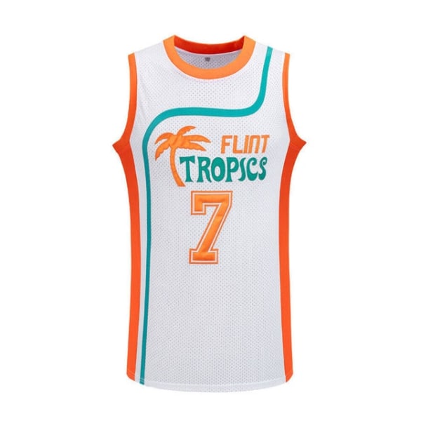 etro baskettröja Flint Tropics Semi Pro 7# jersey T-shirt white XL