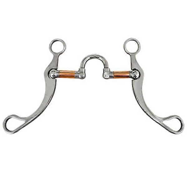 Rustfritt Stål Snaffle Bitt Hestebitt Western Snaffle Bitt for Munntrening Bitt med Kobberport