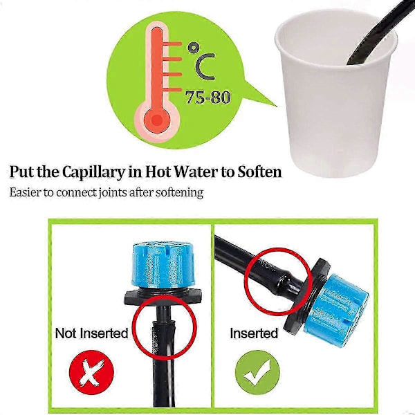 200 stk. 1/4 tomme Justerbart Mikro Drypvandingssystem Vandingssprinklere Anti-tilstopning Emitter Drypper Blå Haveartikler