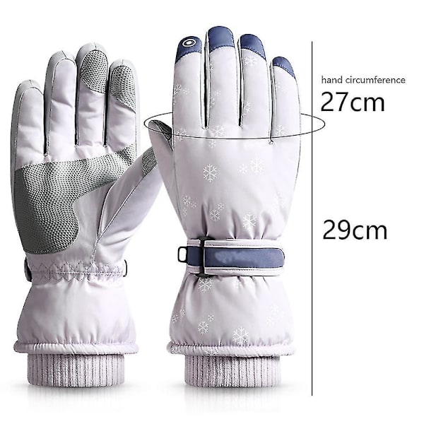 Snöhandskar Vattentäta vinterskidhandskar Varma neutrala handskar SK22Hibiscus Purple(Snowflake)