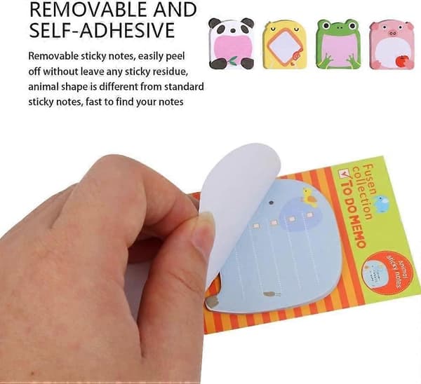 16 stk. Tegneserie Sticky Notes Selvklæbende Notes Søde Dyr Formede Sticky Notes til Studerende Hjemmekontor Roommates Gaver