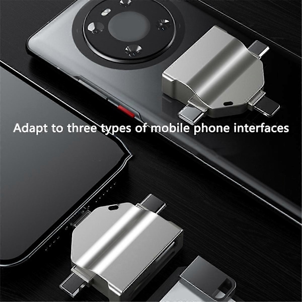 Multifunktionell 7 i 1 Kortläsare USB 2.0 Typ C till SD Adapter USB Flash-läsare för PC Laptop Åtkomst