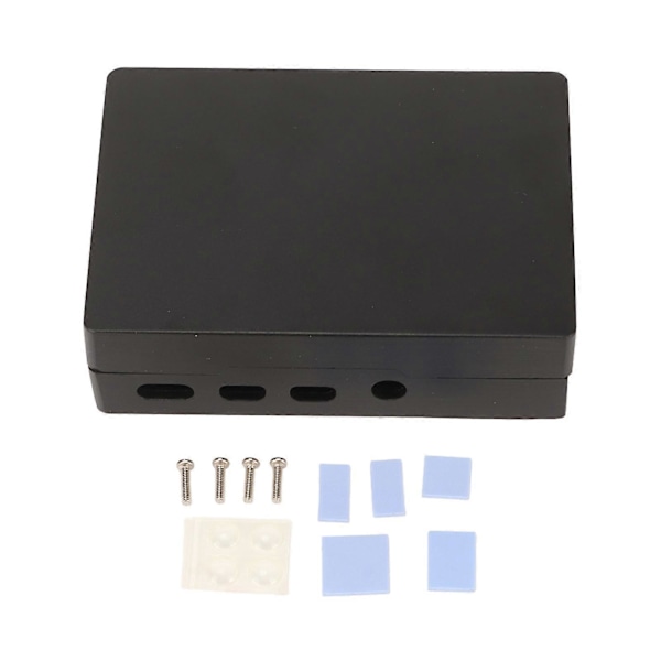 Køleprofil Kabinet Aluminium Legering Kølende Metal Kabinet med Flere Interfaces til RasPi 4b Sort