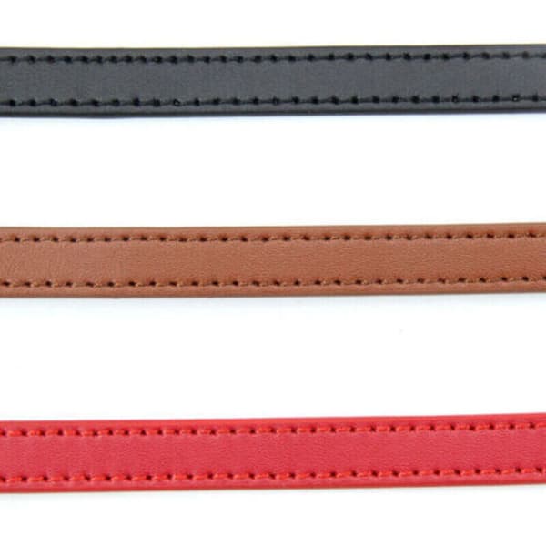 Læderhalsbånd til katte og hvalpe. Justerbar 20cm-27cm - sort