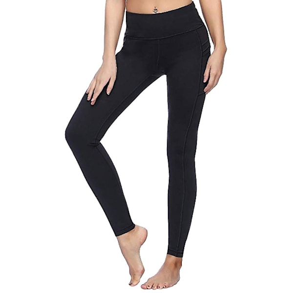 Tflycq Dammode Casual Solida Leggings med två fickor Sport Niopunkts Yogabyxor M