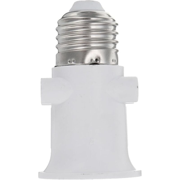 E27 sokkeladapter. LED-lampebase. Konvertering til strømplugg og E27-sokkel (hvit)