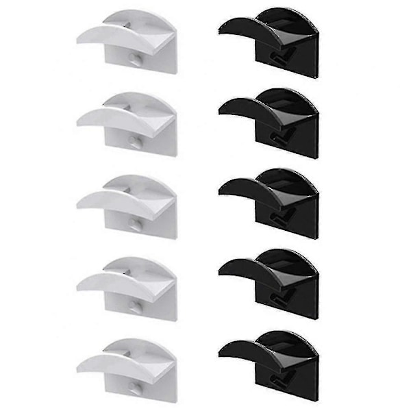 Selvklæbende Hattehylde Vægmontering Baseball Hat Krog Multipurpose Ha10pcsblack