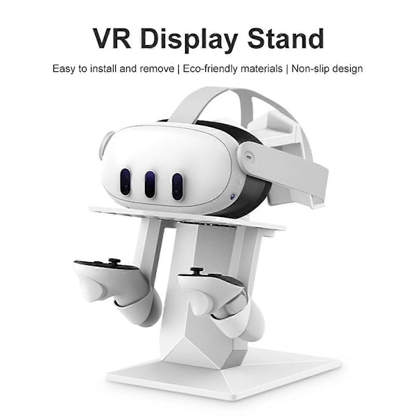 VR Ställ Displayhållare och Kontroller för Meta Quest 3/Meta Quest Pro/Oculus Quest 2 Uppladdningsbar Dis