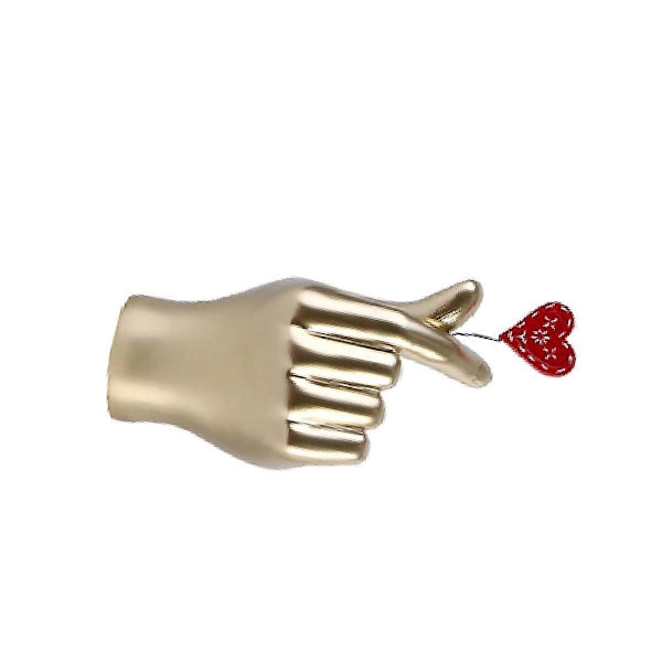 Kärleksgest Enkel Hand Staty Gulddekorationer, Modern Konst Harts Skulptur Heminredning för Livin