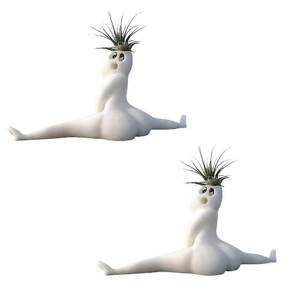 2 STK Sjov Stor Numse Spøgelse Plantekasse, Prank Gave Dekor Plantekasse Luftbregne Display Stand, Stor Numse Spøgelse