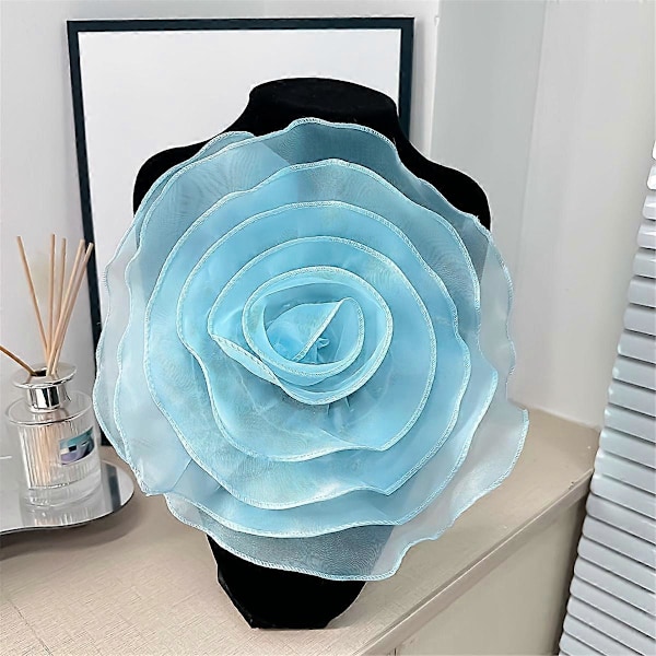 Pink Multi-Layered Tredimensionel Gaze Blomst Corsage Brudekjole Applikation Dekoration DIY Dekorative Blomster