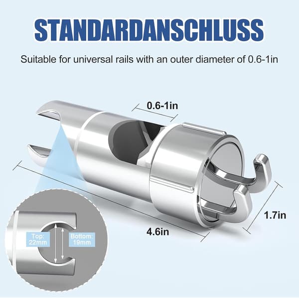 ABS universell hånddusjholder, 16–27 mm justerbar