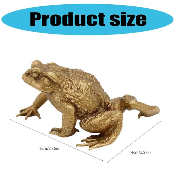 Miniature Figur af Messing Tudser Antik Frø Statue Ornament til Forretningsfolk og Fengshui-entusiaster Gave