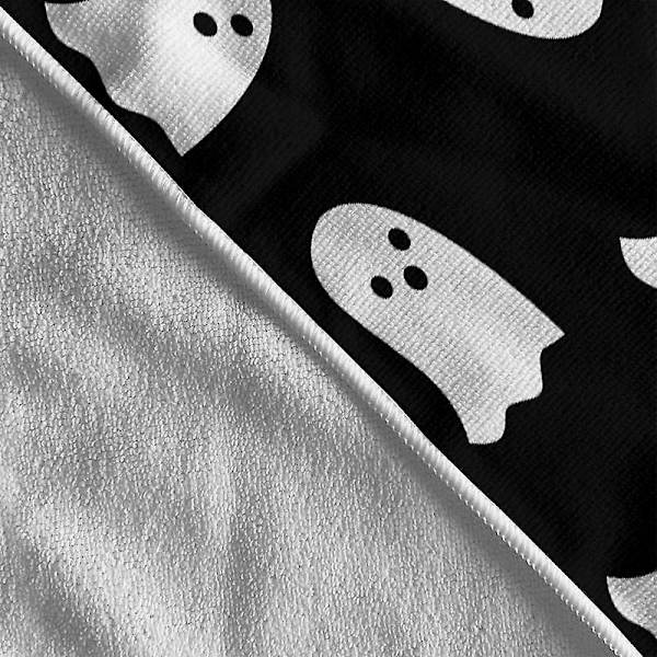 Pink Ghost Badrum Handduk Halloween Strandhanddukar Dubbla sömmar Superabsorberande Snabbtorkande Rosa Dekor För Vandring Badrum Black