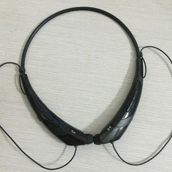 Bluetooth 4.0 trådlösa hörlurar med halsband med infällbara öronsnäckor black