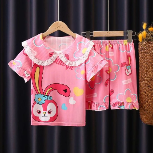 Anime Sanrios Series Kids Kortärmad Pyjamas Set Cartoon Summer style 1 10 (105-115cm)