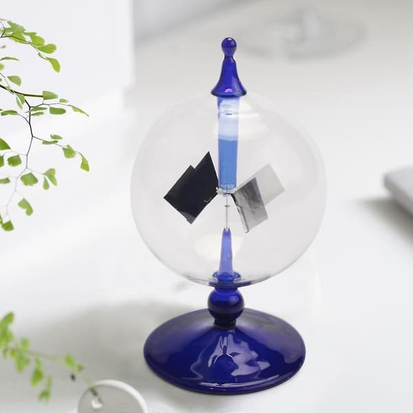 Blå Solenergi Radiometer Sollys Energi Vindmølle Borddekoration
