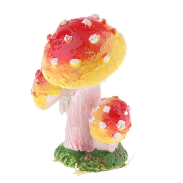 2X Miniatyr Sopp Figur Dekor Hode