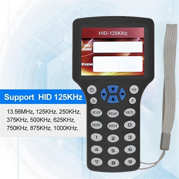 10 Frekvens RFID NFC Smart Card Reader Writer Duplikator+5XCUID Kort/Nøglering 125K 13.56MHz RFID Co