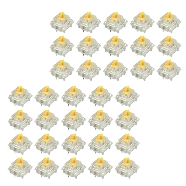 35 stk. SMD RGB Bryter DIY Høy Stabilitet Transparent Mekanisk Tastaturbryter for Nybegynnere og Profesjonelle Gul Bryter