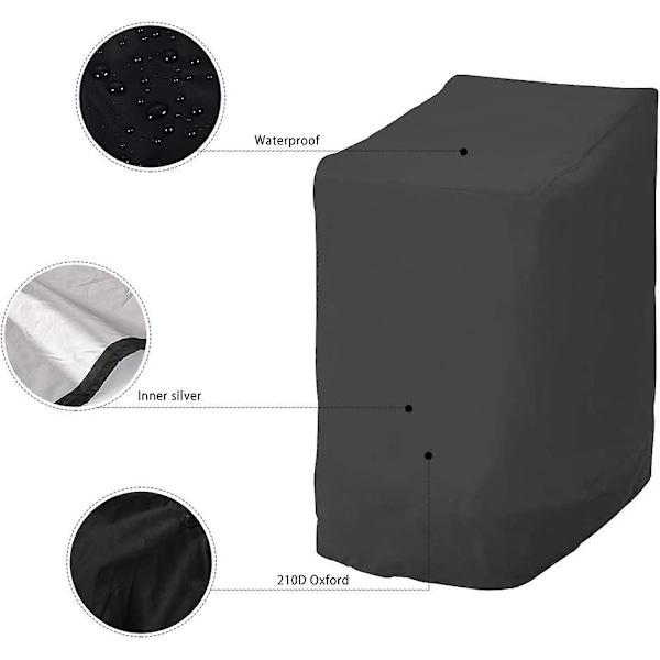 Beskyttelsescover til stabelbare havestole til have og altan, vandtæt 210D Oxford, vandafvisende, UV-beskyttelse 65*65*120cm (210D)
