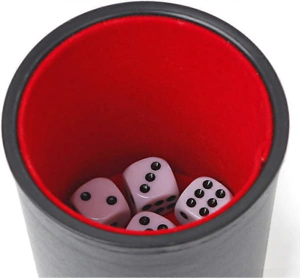 Filtforet Profesjonell Terningkopp - med 6 Terninger Stille for Yahtzee Spill